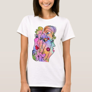 T-shirt Femmes Abstraites face aux humeurs - Cubisme Style