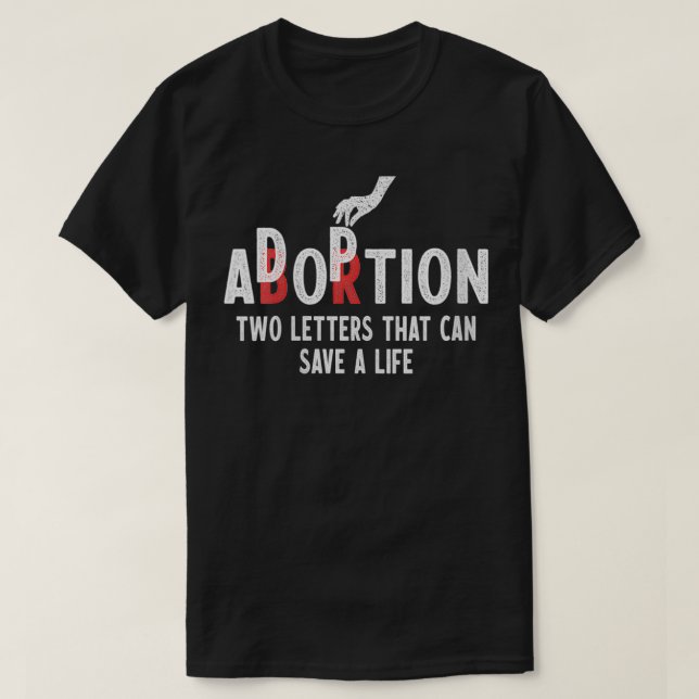 T-shirt Femmes Adoption pas avortement Deux lettres Sauver (Design devant)