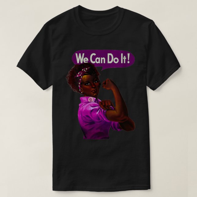 T-shirt Femmes Africaines Américaines Rosie le Riveter Bla (Design devant)