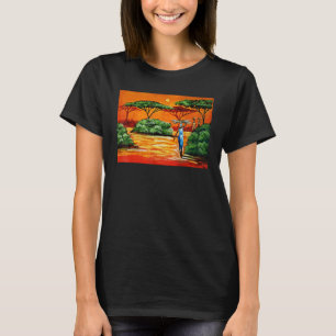 T-shirt Femmes africaines portant des bâtons et des bâtons