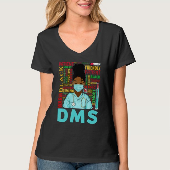 T-shirt Femmes afro-américaines Black Dms Nurse Black Hist (Devant)