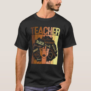 T-shirt Femmes Afro-Américaines Noires Enseignante Intelli