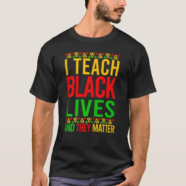 T-shirt Femmes Afro Enseignant J'Enseigne Black Live Ils c (Devant)