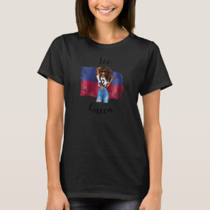 T-shirt Femmes Afro Haitien Léo Reine Afrique Haïti Drapea
