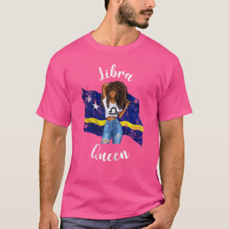 T-shirt Femmes Afro Libra Reine de Curacao Zodiac Naissanc