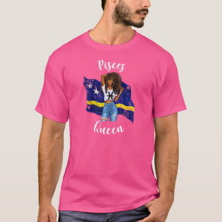 T-shirt Femmes Afro Pisce Reine De Curaçao Zodiac Naissanc
