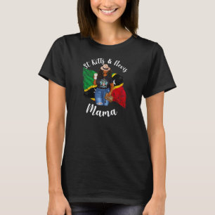 T-shirt Femmes Afro St Kitts Et Nevis Mama Aime Le Café C