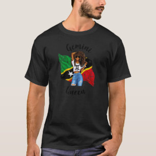 T-shirt Femmes Afro St Kitts & Nevis Reine Gémeaux Africai