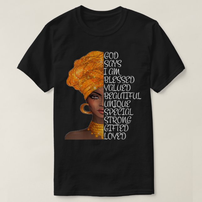 T-shirt Femmes afrocentrée s pour les femmes Dieu dit Afro (Design devant)