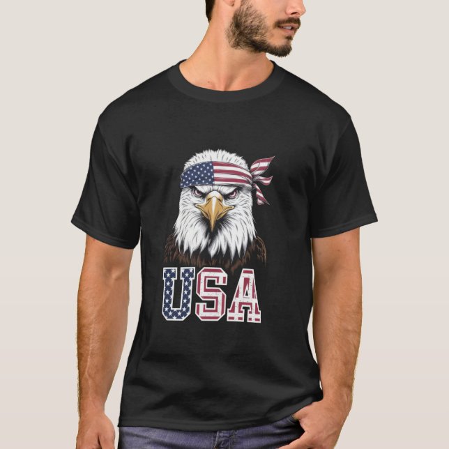 T-shirt Femmes Aigle Enfants Américains Drapeau Patriotiqu (Devant)