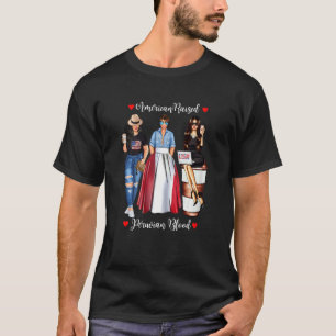 T-shirt Femmes Américaines Elevées Sang Péruvien Drapeau U