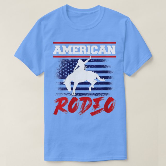 T-shirt FEMMES American Rodeo Cowboy Horse Bull Riding Pou (Design devant)
