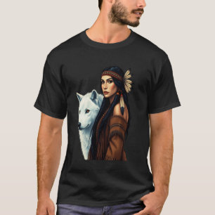 T-shirt Femmes Amérindiennes Amants de Loup Autochtones Am