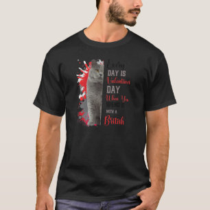 T-shirt Femmes Anglais Chat Maman Valentines Jour Chat Mam
