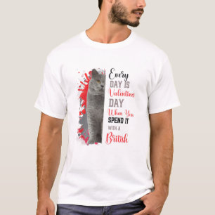 T-shirt Femmes Anglais Chat Maman Valentines Jour Chat Mam