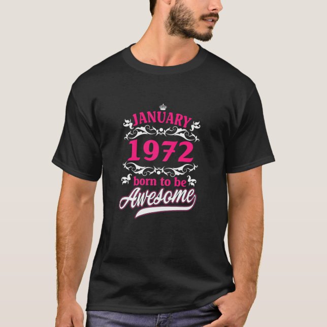 T-shirt Femmes Anniversaire Vêtements Vintages Janvier 197 (Devant)