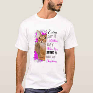 T-shirt Femmes Anyssinian Chat Maman Valentines Jour Chat 