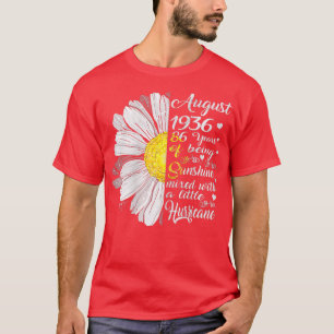 T-shirt Femmes Août Filles 1936 Cadeau Anniversaire 86 Ans