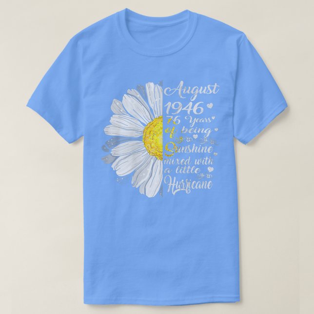 T-shirt Femmes Août Filles 1946 Cadeau Anniversaire 76 Ans (Design devant)
