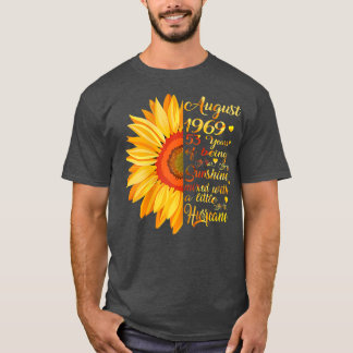 T-shirt Femmes Août Filles 1969 Cadeau Anniversaire 53 Ans
