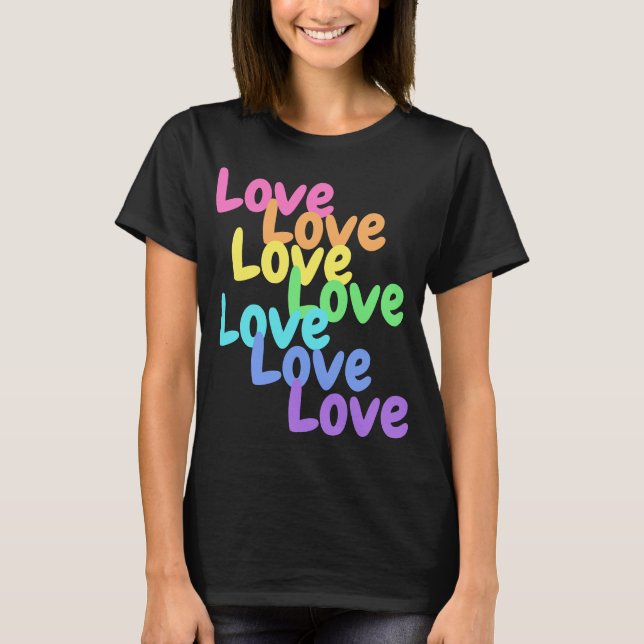 T-shirt femmes arc-en-ciel "Amour" (Devant)