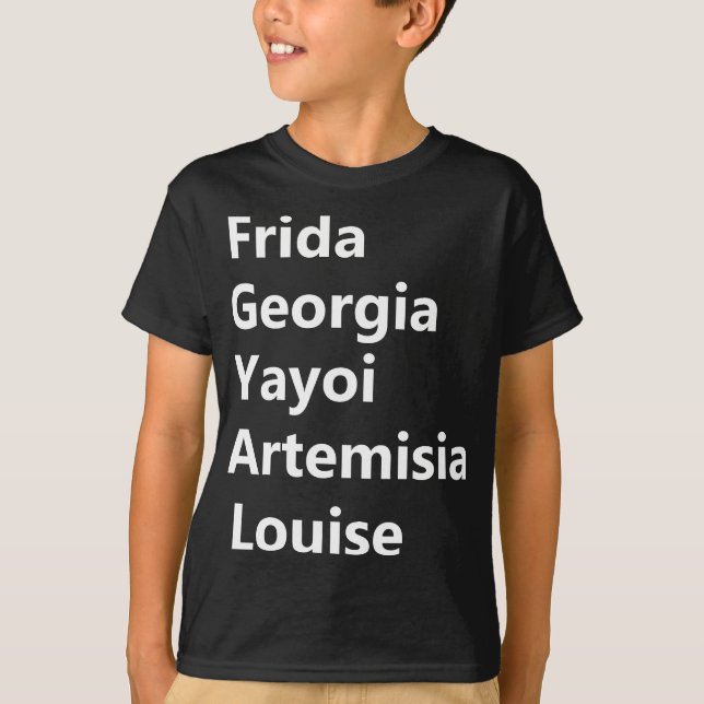 T-shirt Femmes Artistes Frida Georgia Yayoi (Devant)