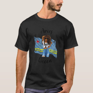T-shirt Femmes Aruba Aries Reine Cheveux Afro Africain Aru