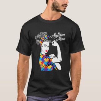 T-shirt Femmes Autisme Maman Fort Sensibilisation à l'auti