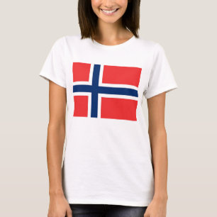 T-shirt femmes avec drapeau de la Norvège