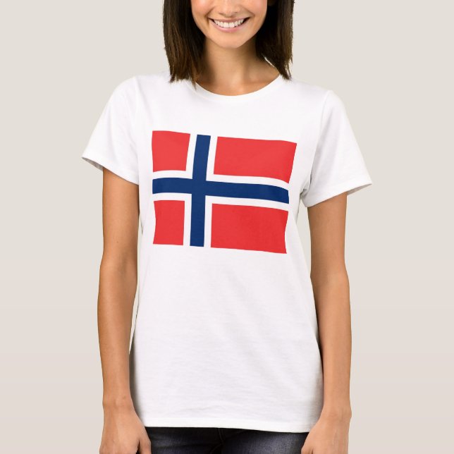 T-shirt femmes avec drapeau de la Norvège (Devant)