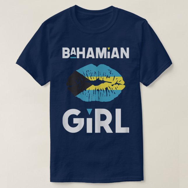 T-shirt Femmes Bahaméennes Fille Bahaméenne Lèvres Drapeau (Design devant)