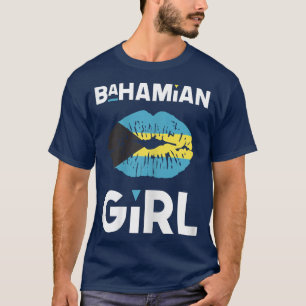 T-shirt Femmes Bahaméennes Fille Bahaméenne Lèvres Drapeau