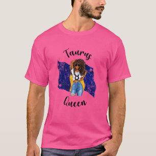 T-shirt Femmes Barbade Taurus Queen Afro Cheveux Bar Afric