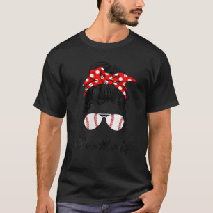 T-shirt FEMMES Baseball Bonus Maman Vie Messager Bun