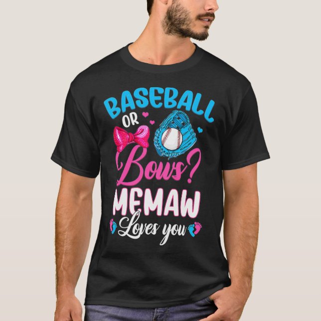 T-shirt Femmes Baseball Ou Bows Memaw Vous Aime Genre Rev (Devant)