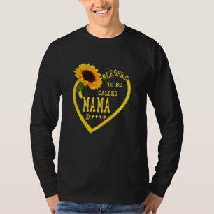 T-shirt Femmes Béni D'Être Appelé Maman Maman Mère Sunflow