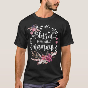 T-shirt Femmes Béni D'Être Appelé Mamaw Thankful Blesse