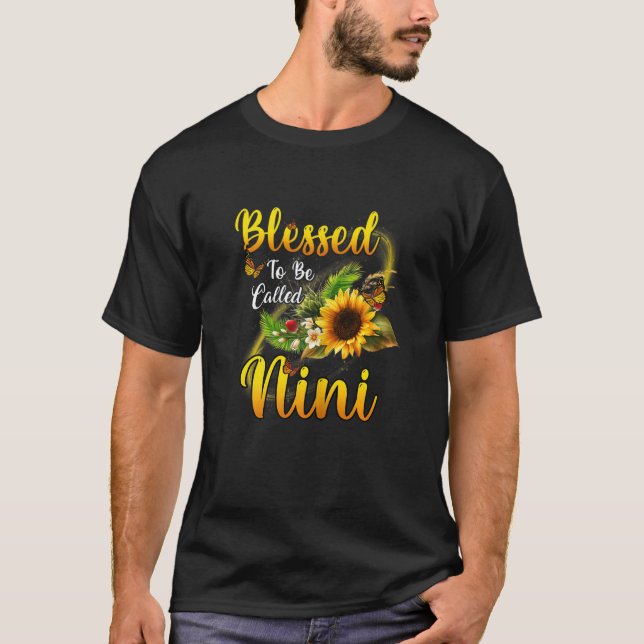 T-shirt Femmes Béni D'Être Appelé Nini Tournesol Mères (Devant)