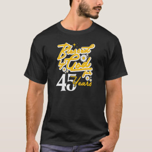 T-shirt Femmes Béni par Dieu pendant 45 ans Femmes Floral