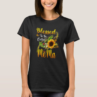 T-shirt Femmes Bénie D'être Appelée Mema Tournesol Mères