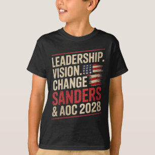 T-shirt Femmes Bernie Sanders Et Aoc 2028 Pour Président C