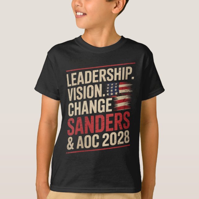 T-shirt Femmes Bernie Sanders Et Aoc 2028 Pour Président C (Devant)