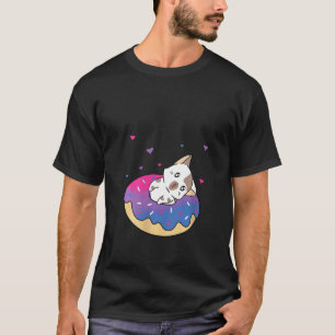 T-shirt Femmes Bi Pride Chat Animal Bisexuel Donut Bi Lgbt