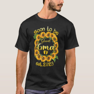 T-shirt Femmes Bientôt Être Gma 2023 Tournesol Nouveau Gma