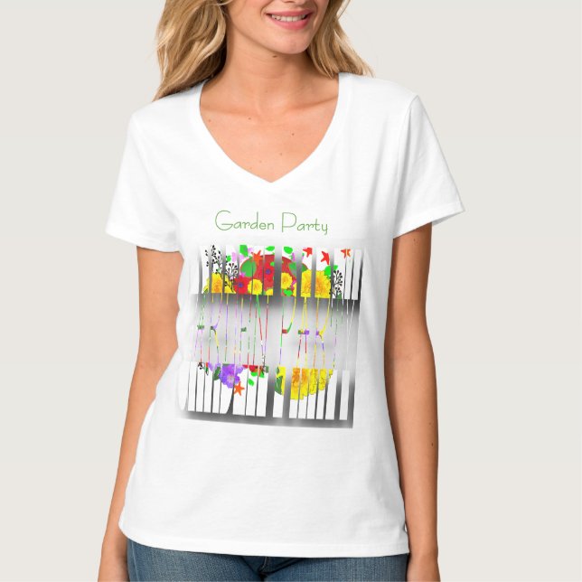 T-shirt Femmes blanches de Garden Party  (Devant)
