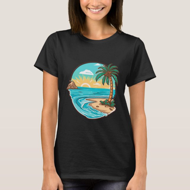 T-shirt Femmes blanches de plage (Devant)