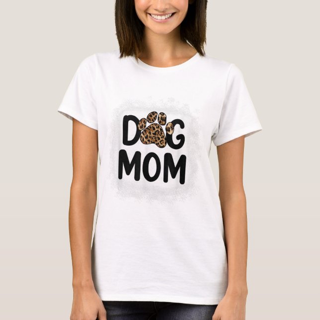 T-shirt Femmes Bleached Chien Maman Chien Maman Maman Paw  (Devant)