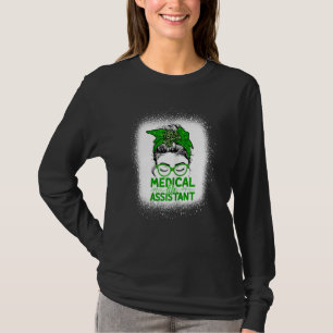 T-shirt Femmes Bleached Lucky Assistant Médicale Messy Bun