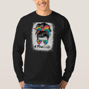 T-shirt Femmes Bleached Maman Vie Messeuse Bun Chêne Lunet