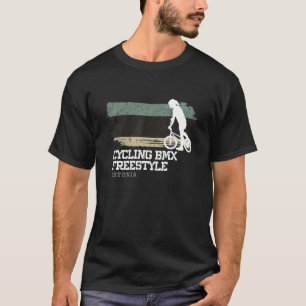T-shirt Femmes BMX Freestyle Vélo Estonie Drapeau vélo BMX